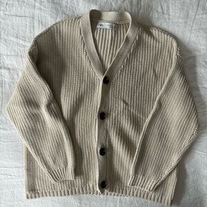 Zara Boys Oatmeal Cardigan Sweater sz 6-7
